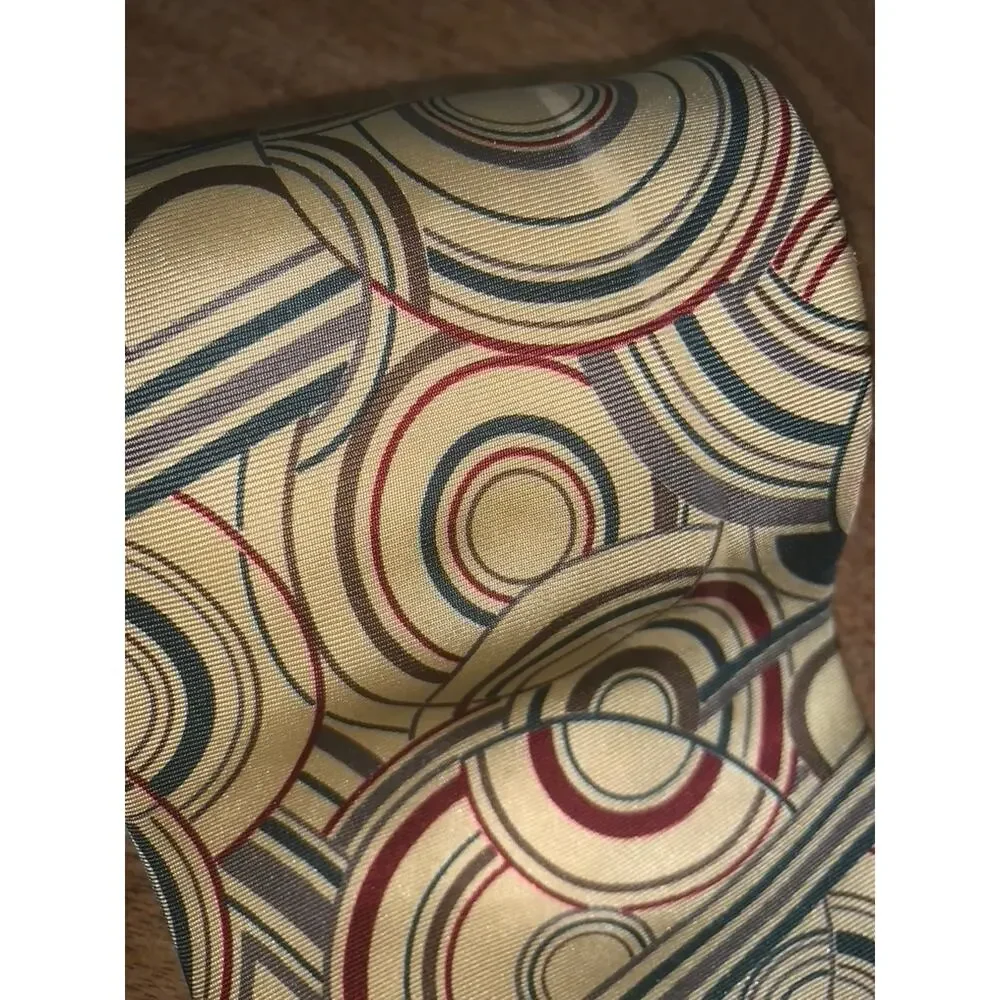Vintage Swing Men's Silk Tie‎ Multicolor Geometric Abstract Design